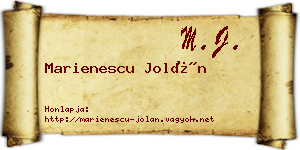 Marienescu Jolán névjegykártya